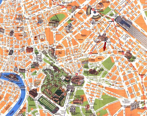 Detailed travel map of Rome city center. Rome city center detailed travel map | Vidiani.com ...