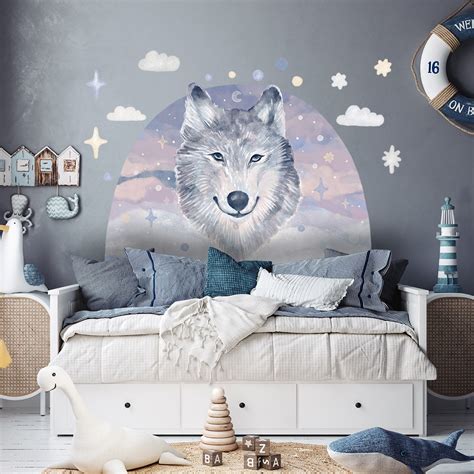 WOLF HUGE Wall Decal / Nursery Decor / Animals Wall Decal / - Etsy