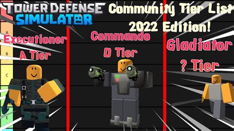 Tds Community Tier List Edition Roblox Tower Defense Simulator | Hot ...