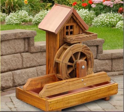 Lovable Wooden Garden Decor Amish Water Wheel Fountain Wooden Garden Yard Decor New Water in ...