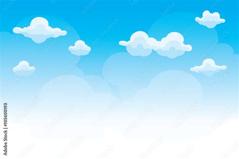 Group of clouds on blue sky, background of cartoon clouds Stock Vector | Adobe Stock