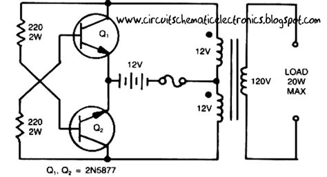 Simple Inverter Circuit from 12 V up to 120V - Electronic Circuit