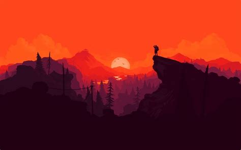 Nature Sunset Simple Minimal Illustration Wallpaper | Illustration, Minimalist wallpaper ...