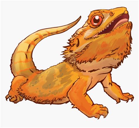 Bearded Dragon Orange Cartoon, HD Png Download - kindpng