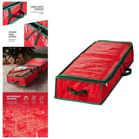 fastboy Christmas Wrapping Paper Storage Bag Large Capacity Holiday Decorations Red - Walmart.ca