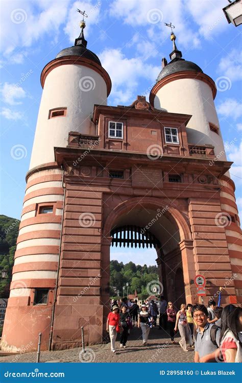 Old Bridge Gate in Heidelberg Editorial Image - Image of building, people: 28958160