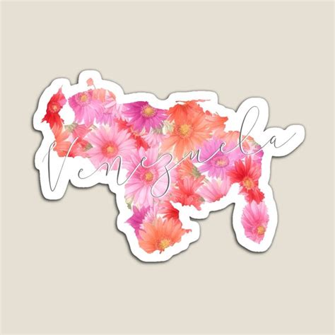 "Venezuela flower map- Venezuelan Heritage" Magnet for Sale by vasebrothers in 2024 | Flower map ...