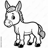 Smling donkey burro Mexican Zoo Safari Themed coloring Book Page  sketch template