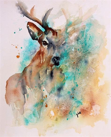 Deer Watercolor Print of Original Painting Watercolor Buck - Etsy