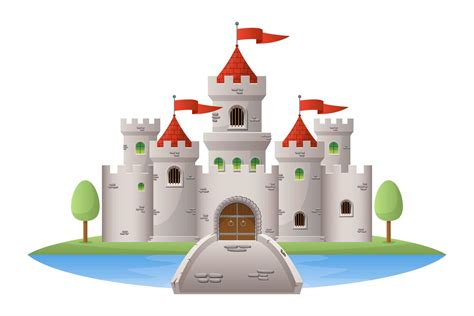 Medieval castle vector design illustration isolated on white background 1844641 Vector Art at ...