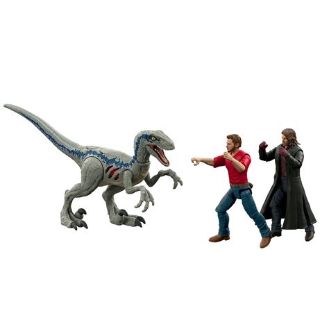 Jurassic World Dominion: Extreme Damage Owen & Velociraptor Dinosaur Toy, Blue Pursuit Pack ...