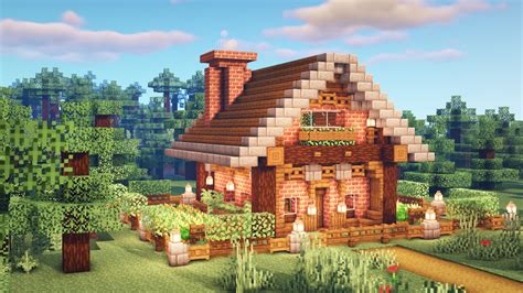 Minecraft: How to Build a Survival Simple Brick House Minecraft Map