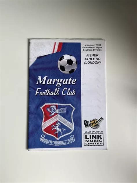 RARE MARGATE V FISHER ATHLETIC FOOTBALL PROGRAMME £4.50 - PicClick UK