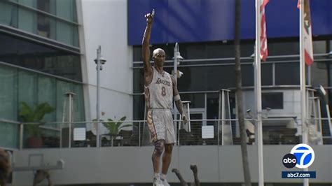 Kobe Bryant statue draws hundreds to downtown LA's Crypto.com Arena on ...