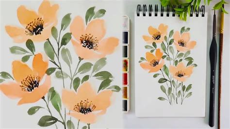 Simple & Easy Watercolor Painting Flowers & Leaves | Painting Ideas - YouTube