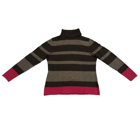 jcpenney | Sweaters | Jc Penney Striped Cashmere Blend Turtleneck Pm ...