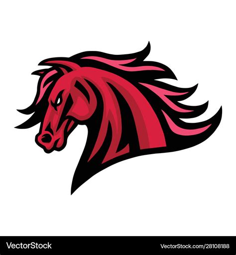 Mustang horse fierce mascot logo design Royalty Free Vector