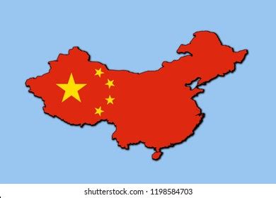 Outline China Map Color National Flag Stock Illustration 1198584703 | Shutterstock