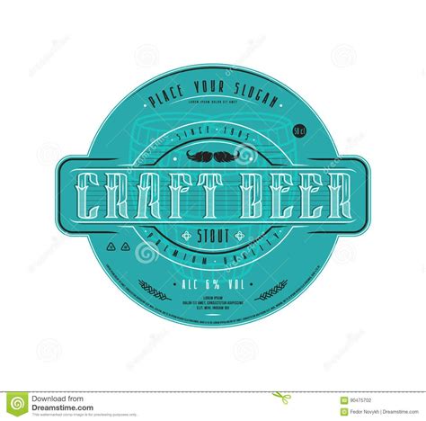 Craft Beer Label Template In Vintage Style Stock Vector in Craft Label ...