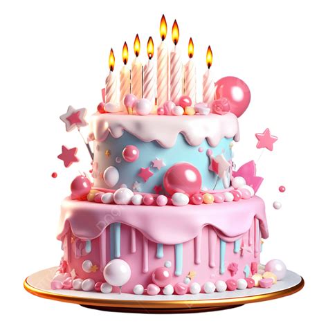 Pink Three Dimensional Birthday Cake, Birthday, Cake, Birthday Cake PNG Transparent Image and ...