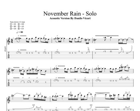 November Rain Acoustic Guitar Solo TAB