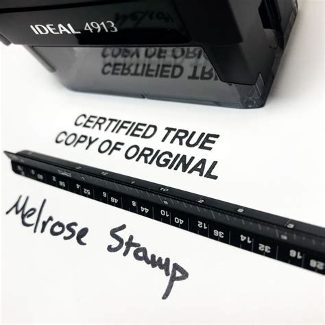 CERTIFIED TRUE COPY OF ORIGINAL Rubber stamp for office use self-inking - Melrose Stamp Company