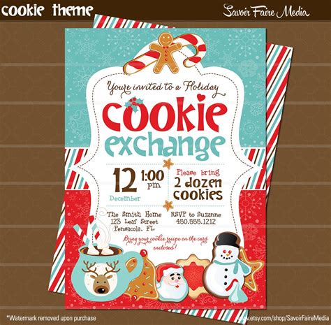 Christmas Cookie Swap Invitation Printable Bundle by sfmprintables