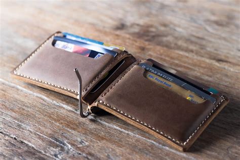 Leather Money Clip Wallet [Personalized] [Handmade] [Free Shipping]