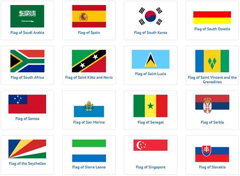 Flags of Countries that Start with S – Countryaah.com