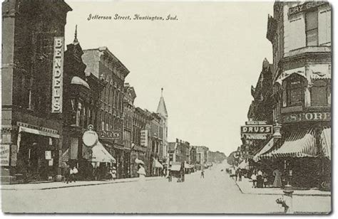 1908 Jefferson St. looking North from Franklin St. | Huntington indiana, History, Indiana