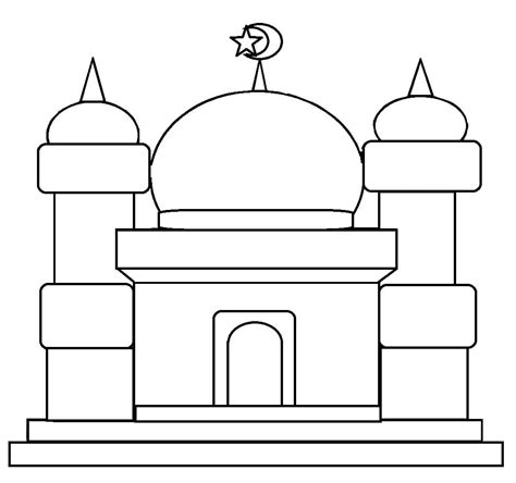 Gambar Masjid Kartun Mudah Gambar Mewarnai Masjid Kreasi Warna | Images ...