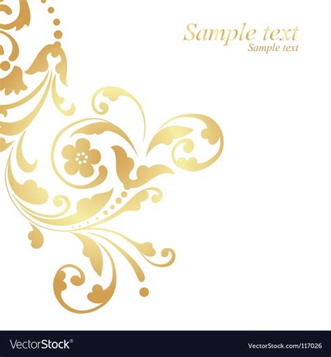 Gold floral design Royalty Free Vector Image - VectorStock