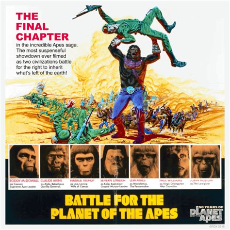 battle for the planet of the apes movie poster with gorilla attacking man in mid air