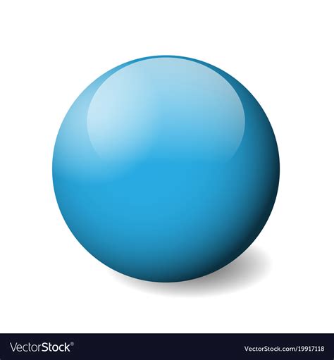 Blue glossy sphere ball or orb 3d object Vector Image