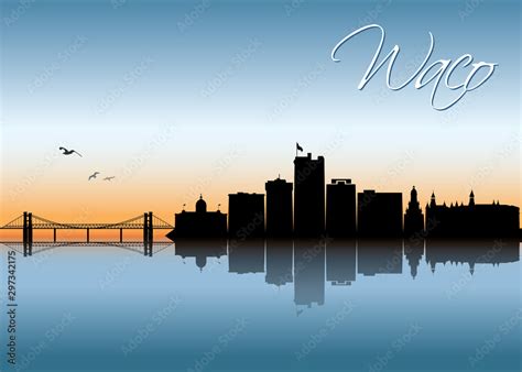 Waco skyline - Texas, United States of America, USA - vector ...