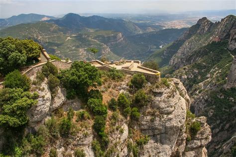 Free The observation deck of the Benedictine monastery of Montserrat in Catalonia. Spain. May ...