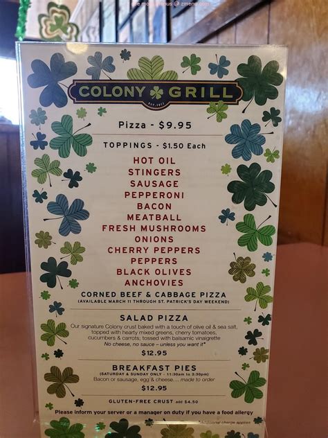 Online Menu of Colony Grill - Stamford Restaurant, Stamford, Connecticut, 06902 - Zmenu