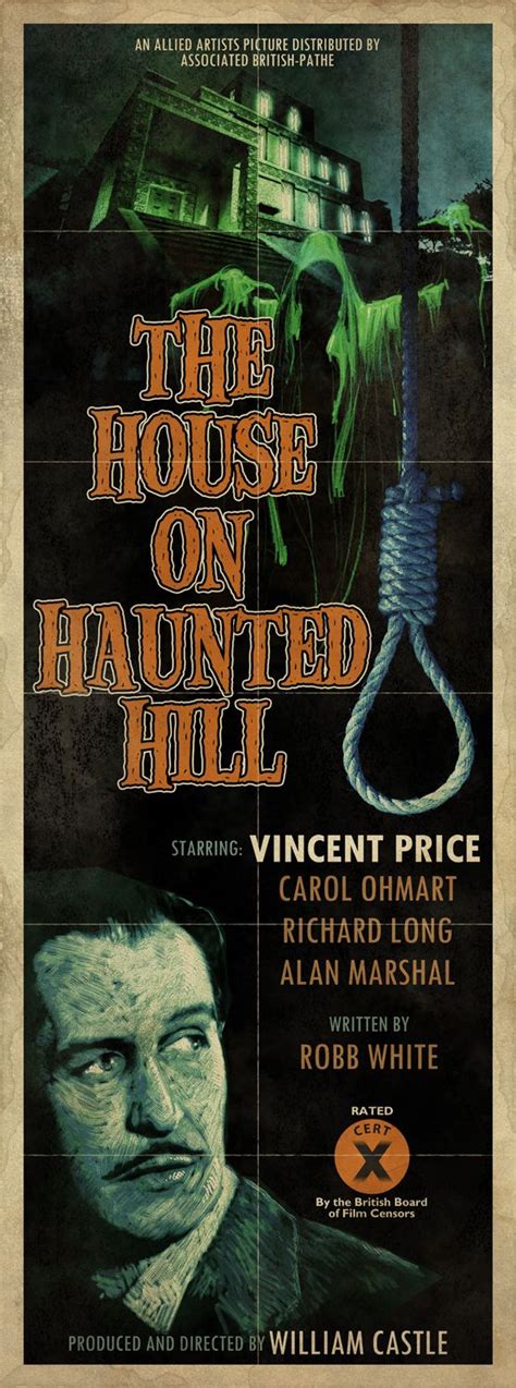 Vincent Price, The House on Haunted Hill | House on haunted hill, Horror posters, Classic horror ...