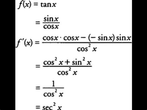 What is the derivative of tan(x)? - YouTube