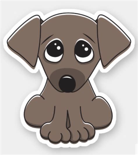 Cute puppy dog with big, begging eyes sticker | Zazzle.com | Cute puppy breeds, Puppy cartoon ...