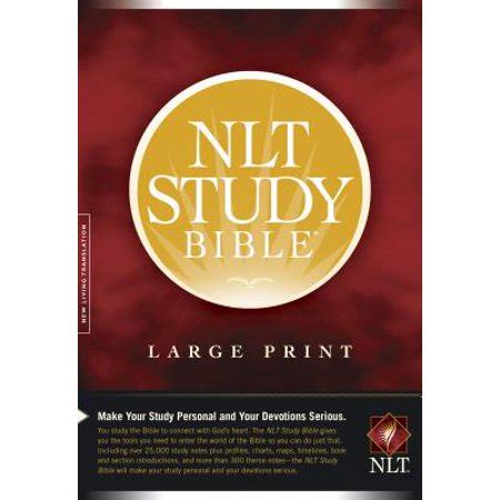 NLT Study Bible Large Print (Red Letter, Hardcover) - Walmart.com