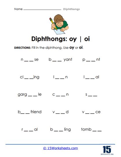 Diphthongs Worksheets - 15 Worksheets.com