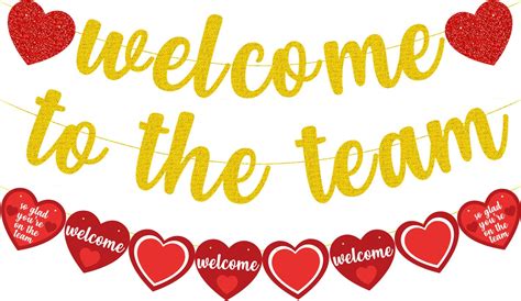 Buy Welcome to The Team Banner, Gold Glitter New Employee Member Welcome Banner, Newcomers Staff ...