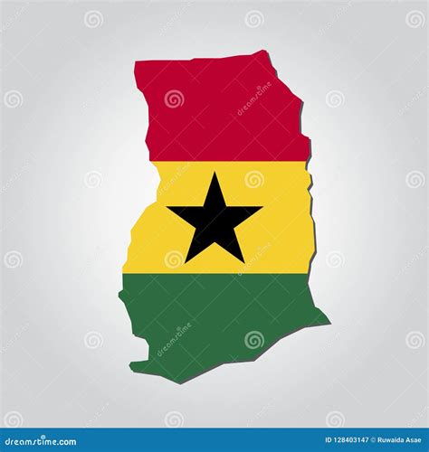 Ghana Map Flag stock illustration. Illustration of west - 128403147