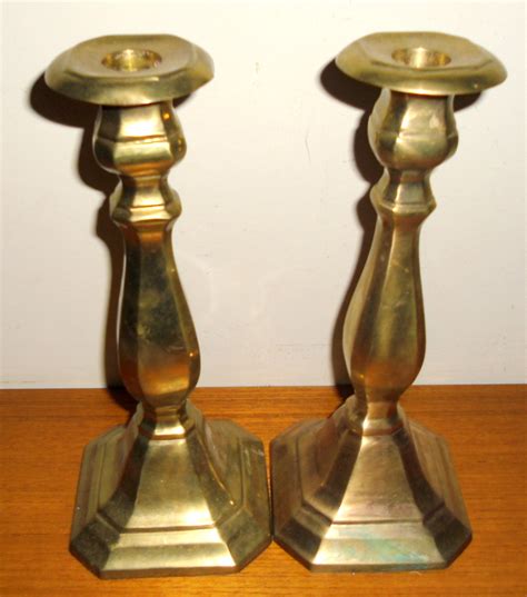 Antique Brass CandleSticks Vintage Brass Candle Holders