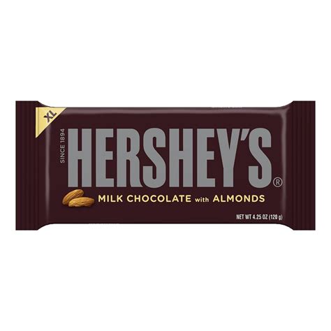 HERSHEY'S Milk Chocolate with Almonds Candy, XL, Bulk Chocolate Candy, 4.25 oz, Bar - Walmart.com