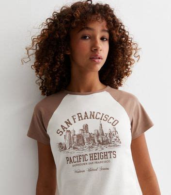 Girls Light Brown San Francisco Logo Raglan T-Shirt | New Look