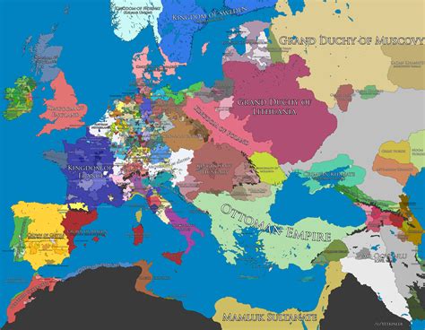 Map of Europe, 1500 : r/europe