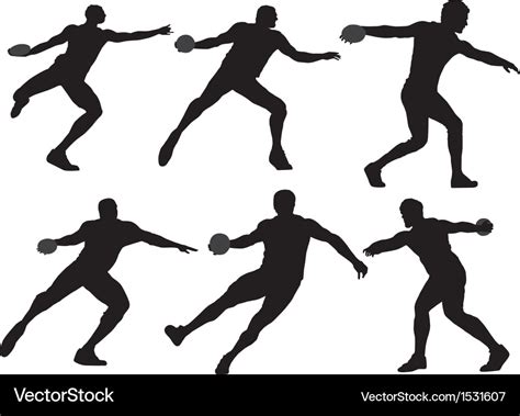 Discus throw silhouette Royalty Free Vector Image