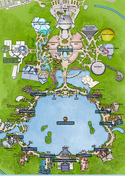 Walt Disney World, Epcot, Character Locations, map | Disney world guide, Disney world vacation ...